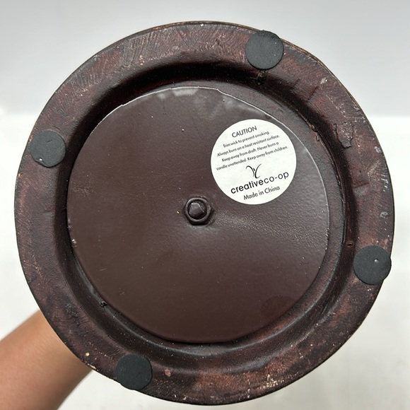 Vintage style heavy metal and ceramic 5 light candelabra with crystals - Picture 7 of 8